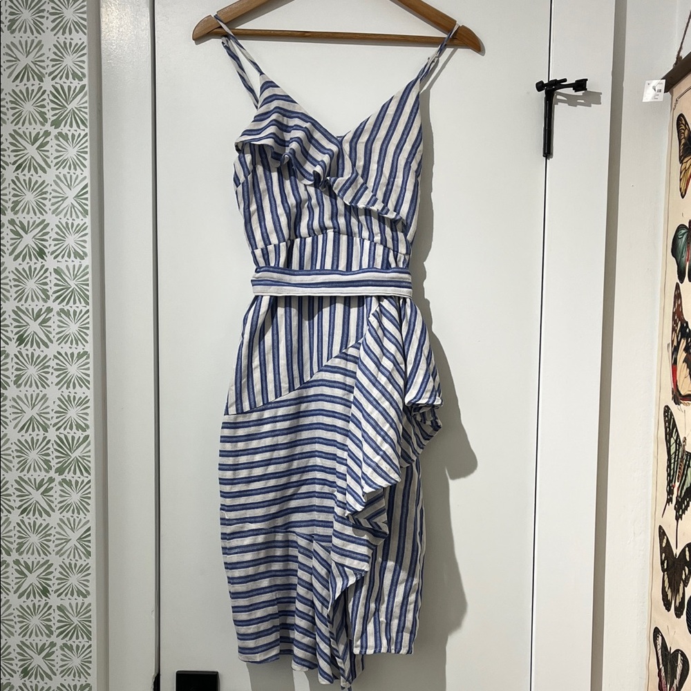 Blue and White Striped Dress Size S